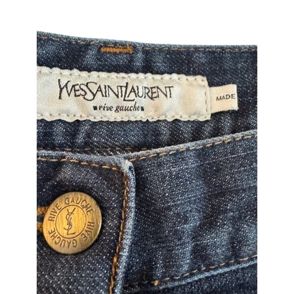vintage Yves Saint Laurent Rive Gauche Womens Jeans Size 12 Dark Wash Blue Cotto - Picture 3 of 8